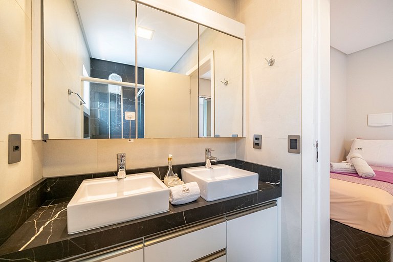 Apto Wave 3Q 800m da praia by Achei Floripa